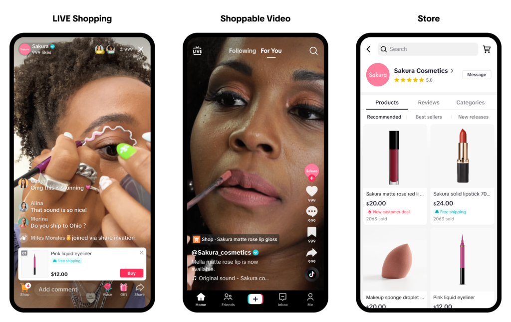 Tiktok Shop interface